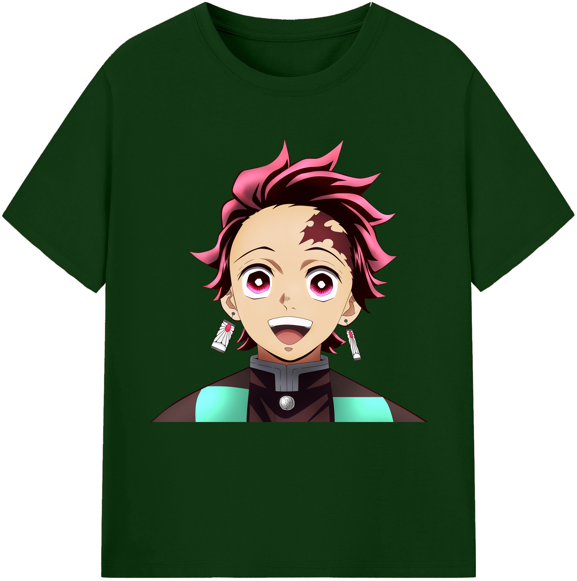 （画像用） 鬼滅の刃 竈門 炭治郎／かまど たんじろう Kamado Tanjirou 綿100％半袖Tシャツ（フロントプリント）